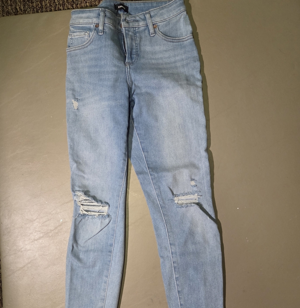 Express Denim Skinny Jeans in Light Blue